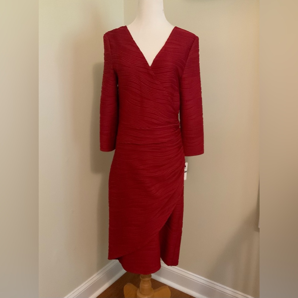 Joseph Ribkoff Elegant Red Long Sleeve Dress